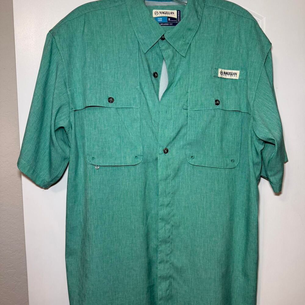 Magellan Men's Green and Blue Shirt